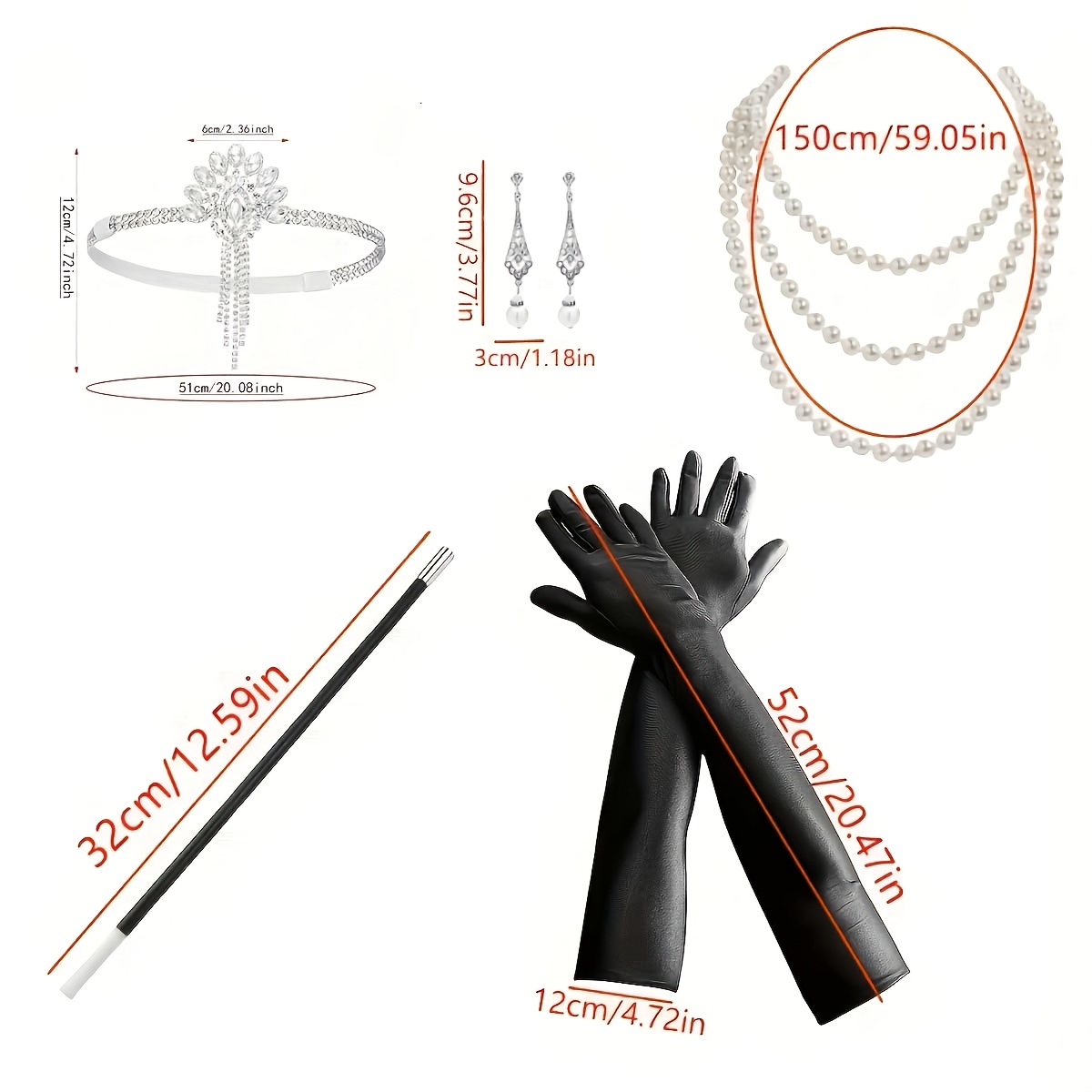 7pcs 20th Century Retro Elegant Style Jewelry Set